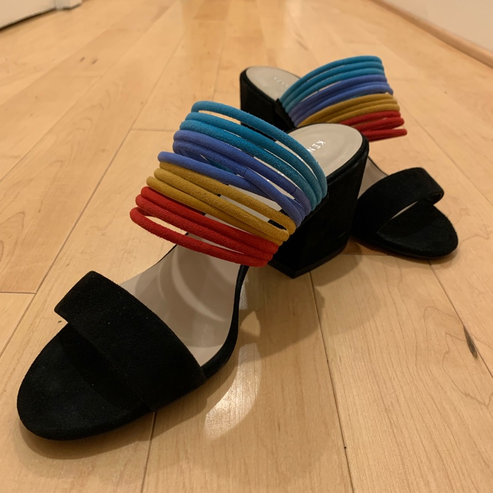 NIB Kenneth Cole Colorful Block Heel Sandal W9